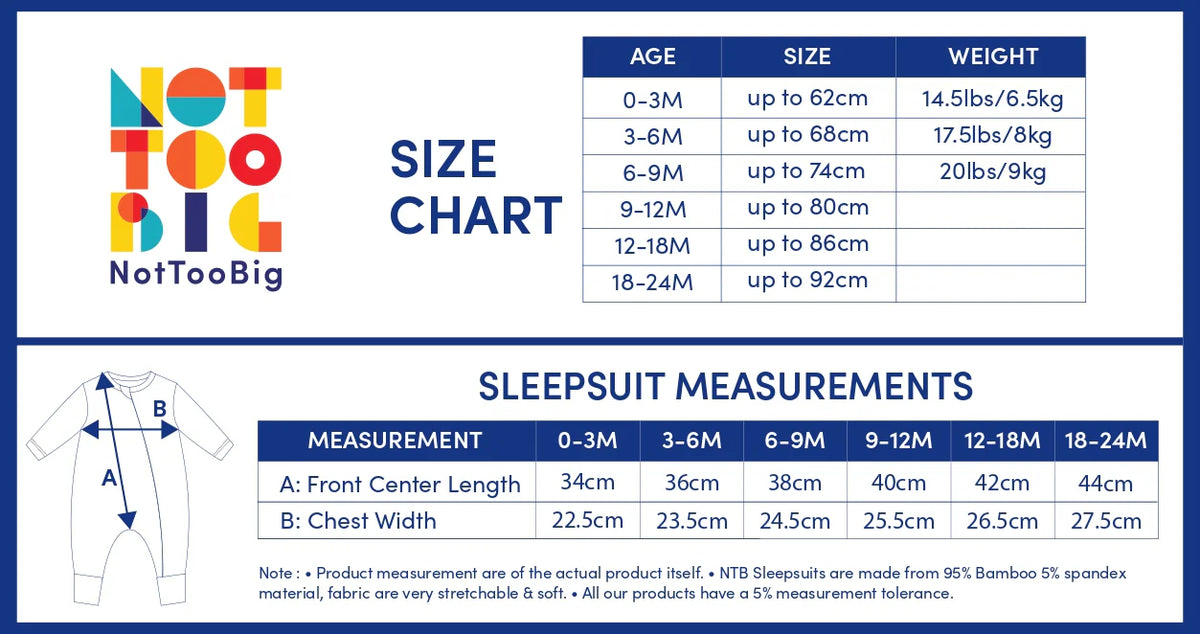 Not Too Big Bamboo Sleepsuit (2 Pack)