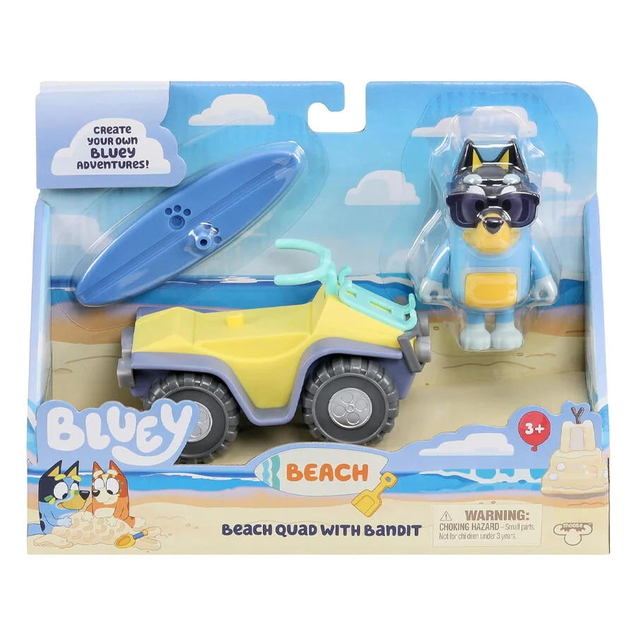 Bluey Vehicle and Figure Pack Beach Quad with Bandit