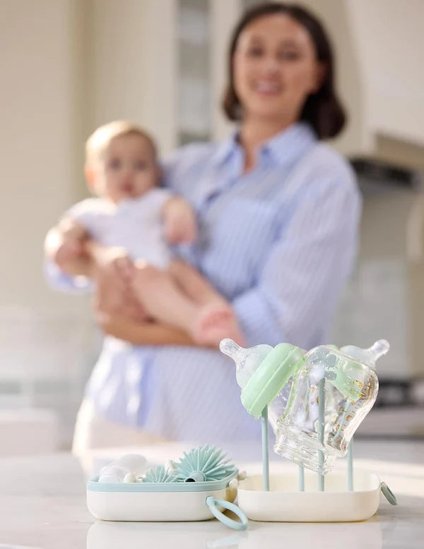 Momcozy 7-in-1 Travel Baby Bottle Cleaning  +Drying Rack Set
