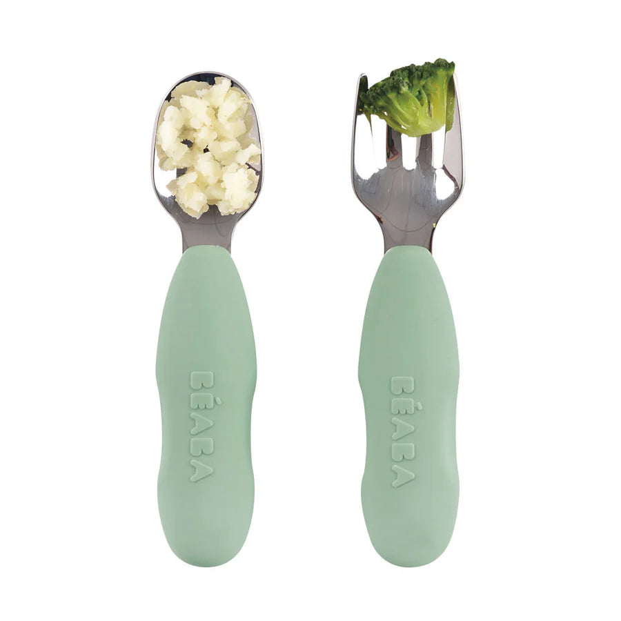 Beaba Fork & Spoon Stainless Steel Pre-Cutlery
