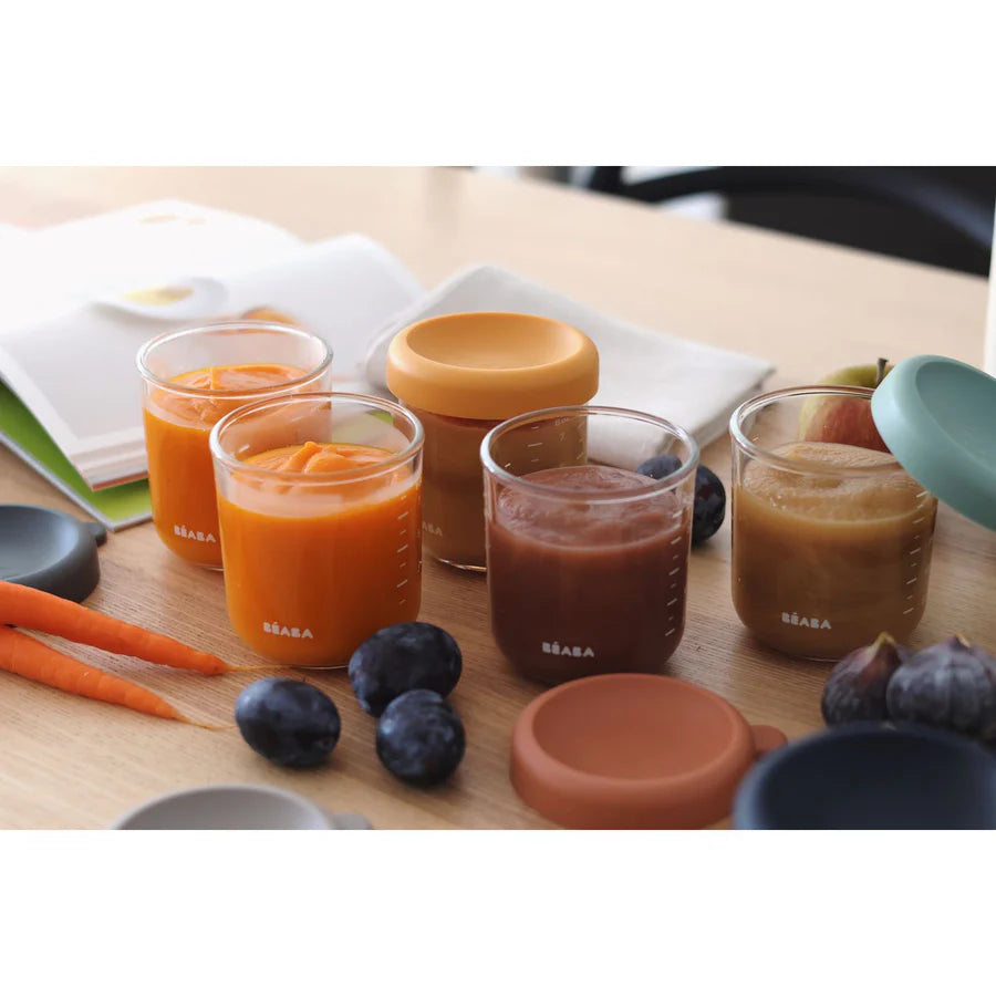 Beaba Set of 6 Glass Portion Jars 250ml