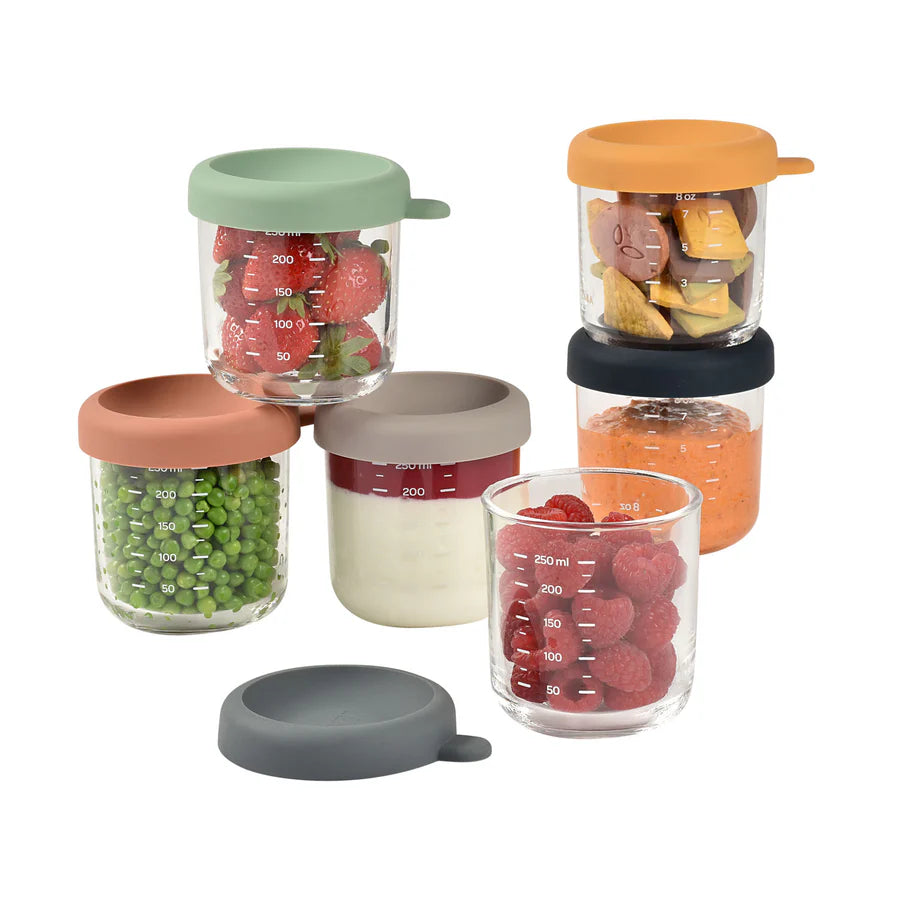 Beaba Set of 6 Glass Portion Jars 250ml