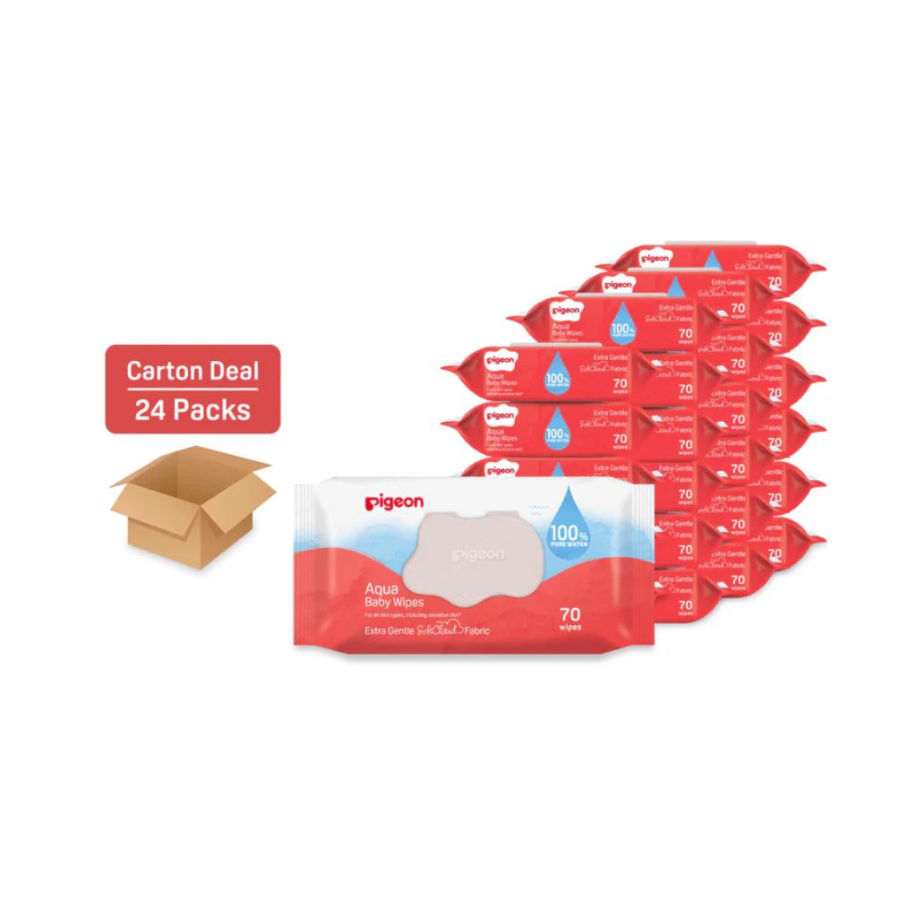 Pigeon Aqua Baby Wipes Hard Lid Cover (70 Wipes x 24)