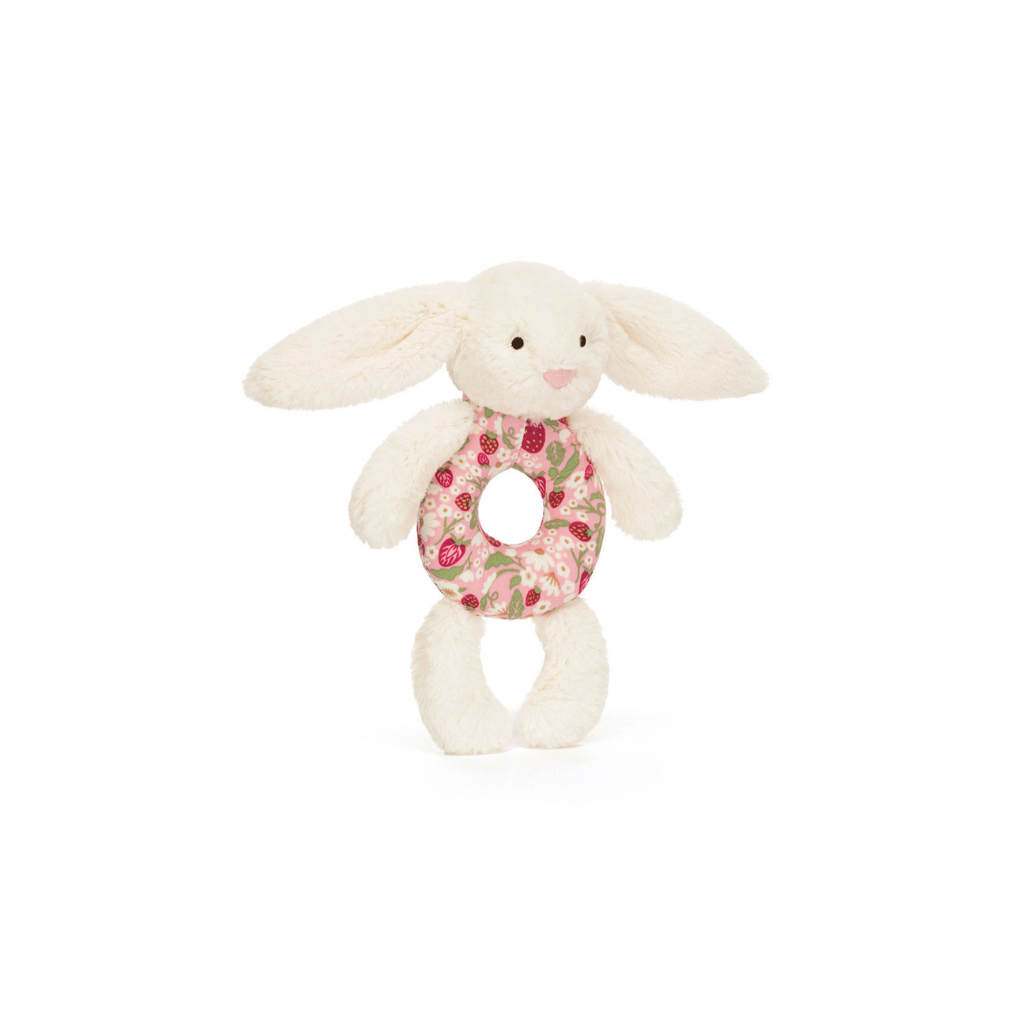 Jellycat Blossom Cream Bunny 'Berry' Ring Rattle