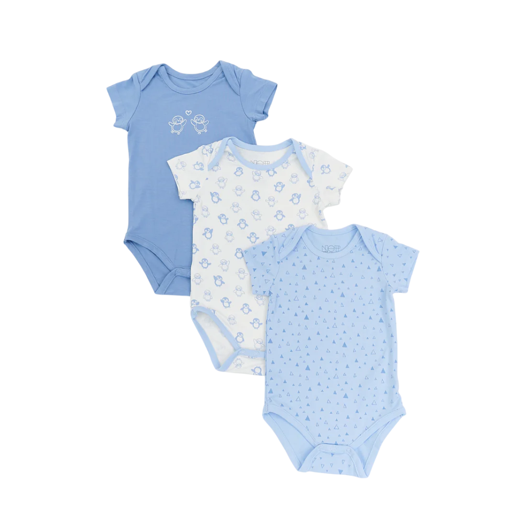 Not Too Big Short Sleeve Bamboo Bodysuit (3 Pack)