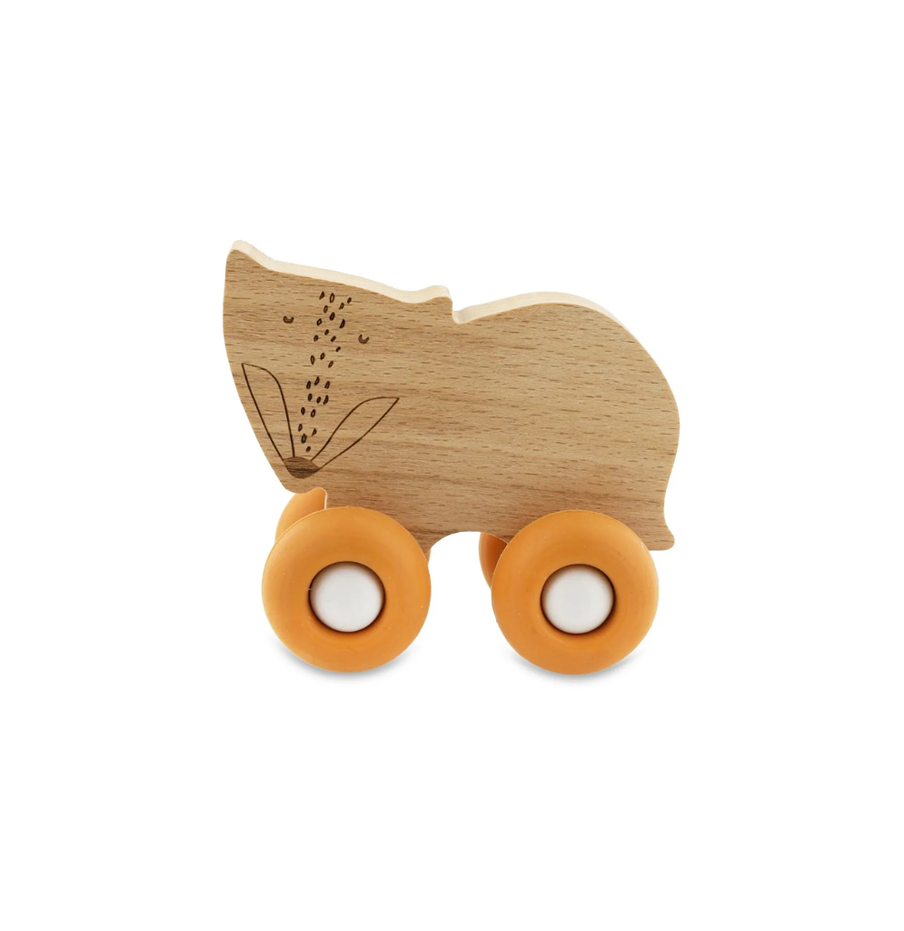 Trixie Wooden Animal Cars With Silicone Wheels