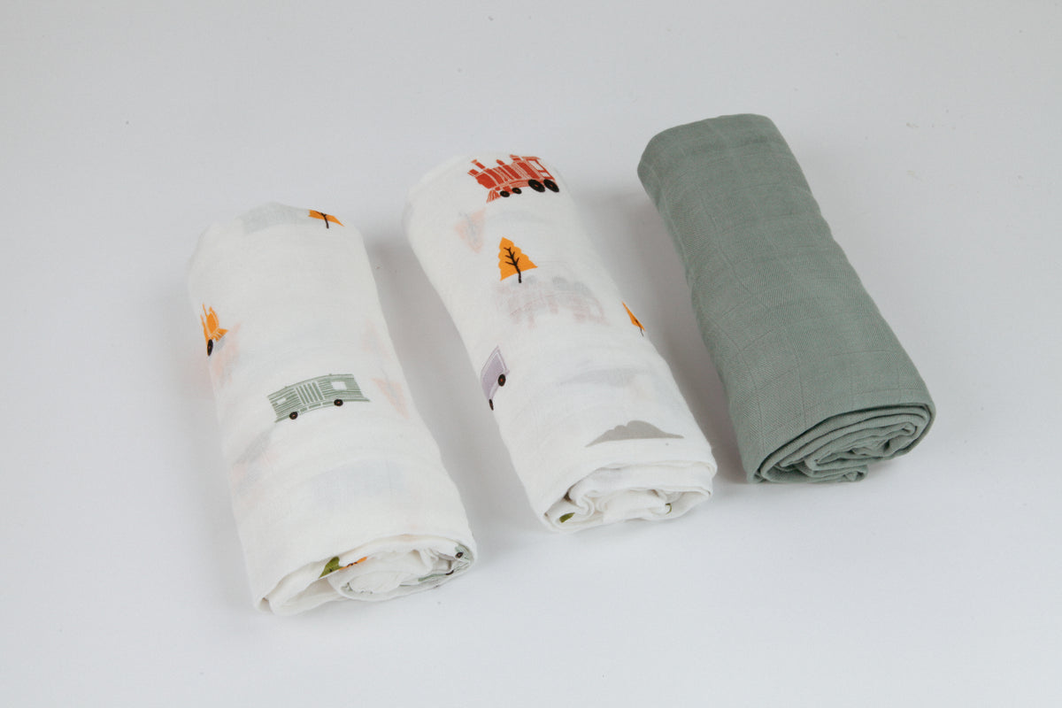 Little Rei Bamboo Swaddle Blankets (3pc)