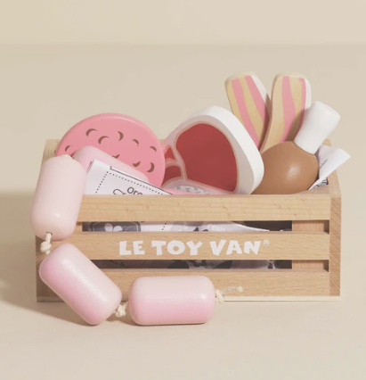 Le Toy Van Wooden Market Crate (Butchers Meat)