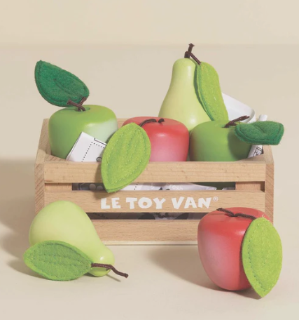 Le Toy Van Wooden Market Crate (Orchard Fruits)