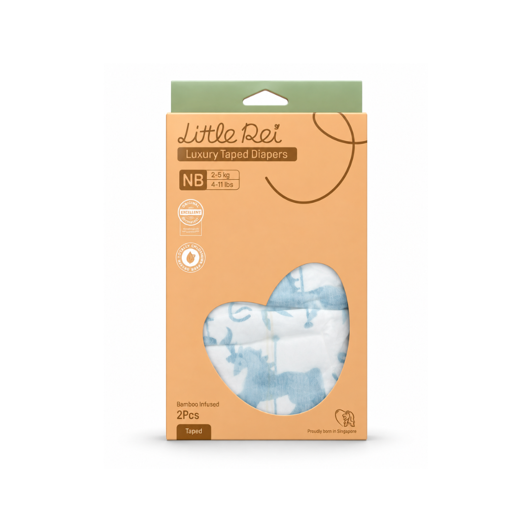 Little Rei Eco-Conscious Luxury Tape Diapers (Trial Pack, 2pc)