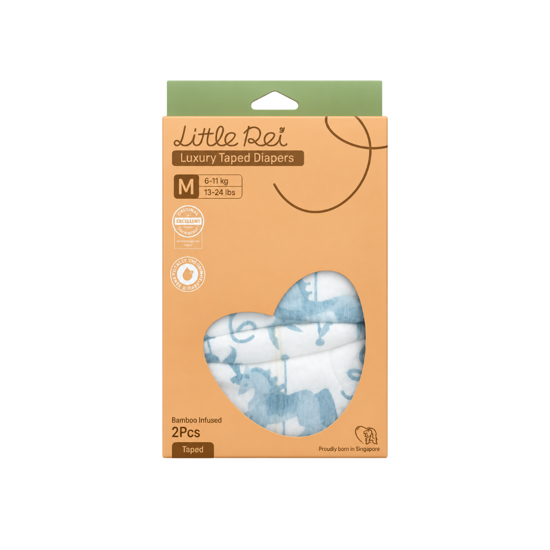Little Rei Eco-Conscious Luxury Tape Diapers (Trial Pack, 2pc)