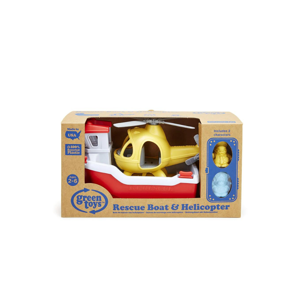 Green Toys Rescue Boat and Helicopter