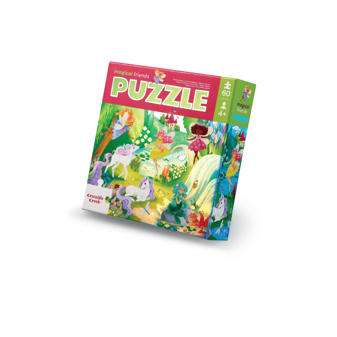 Crocodile Creek Holographic 60pcs Foil Puzzles  - MAGICAL FRIENDS (NEW)