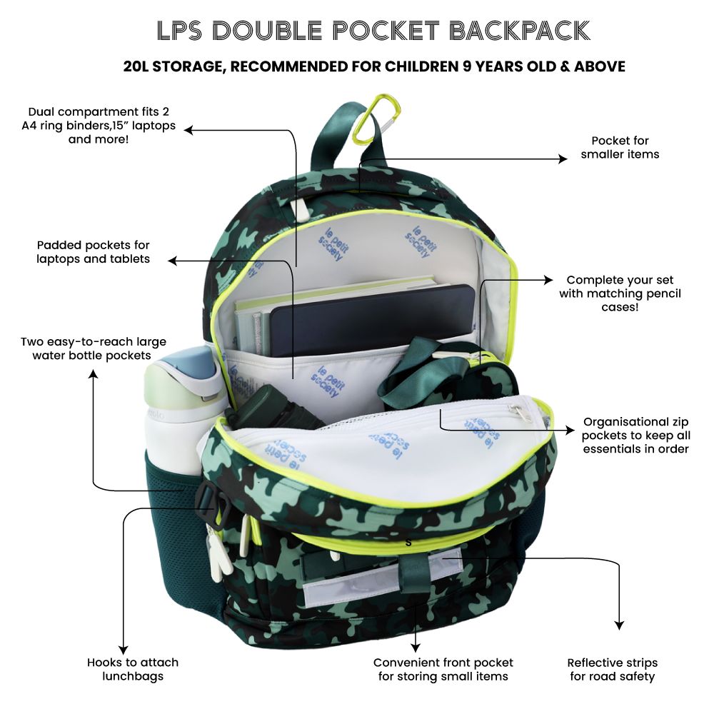 Le Petit Society Double Pocket Backpack