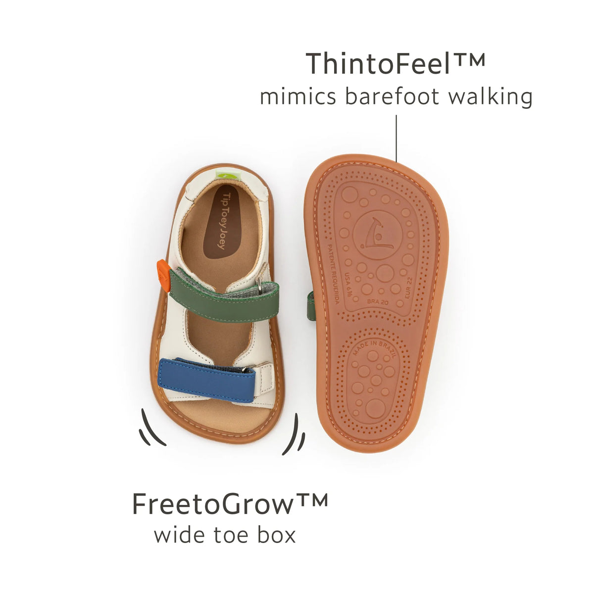 Tip Toey Joey Explore Sandals - Tapioca/Blue Tang/Salsa