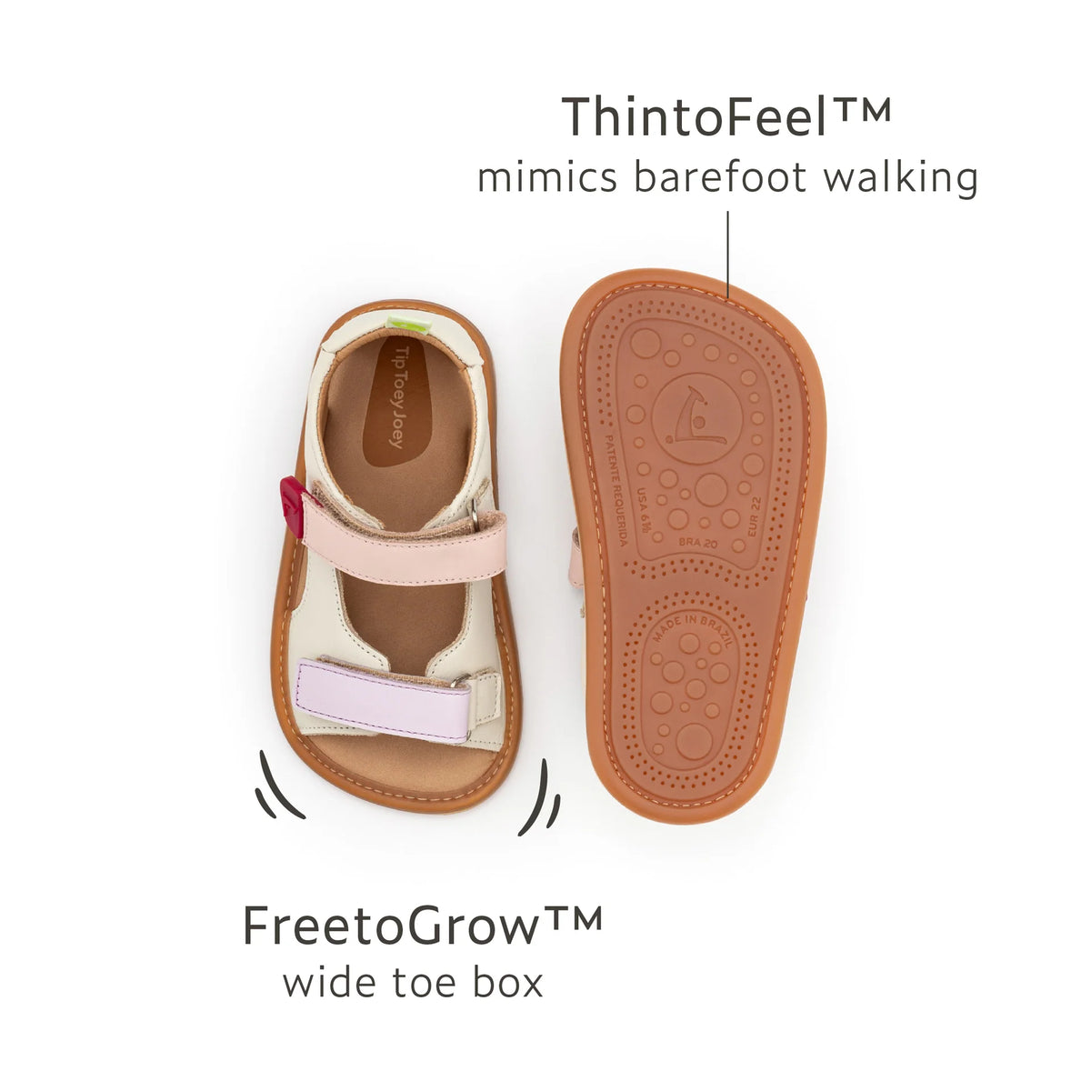 Tip Toey Joey Explore Sandals (Tapioca/Lavender/Blossom)